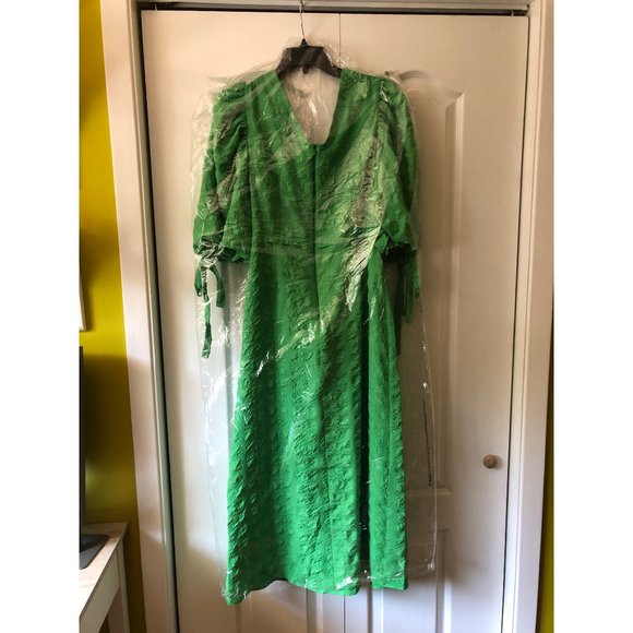 Topshop textured seersucker puff sleeve midi dress NWT - Picture 5 of 5